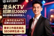 上海市区龙头KTV招聘日结2000？缺失新鲜血液如何加入，日结工作是否真实，SEO讲师