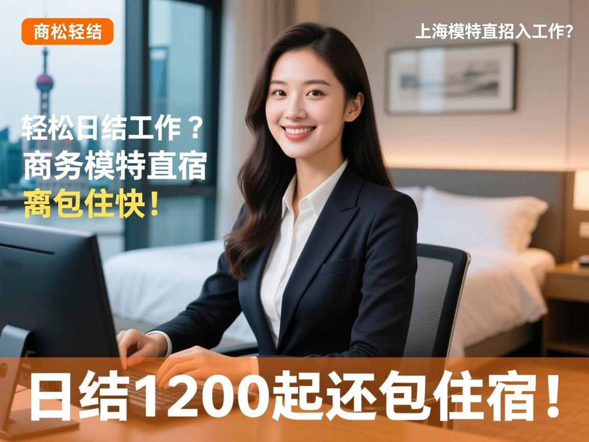 上海找轻松日结工作？商务模特直招入职快，日结1200起还包住宿！