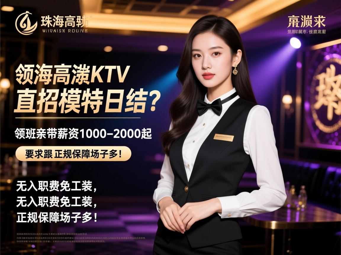 珠海高端KTV直招模特日结?领班亲带薪资1000-2000起,无入职费免工装,正规保障场子多! 珠海高端KTV直招模特日结?领班亲带薪资1000-2000起,无入职费免工装,正规保障场子多!