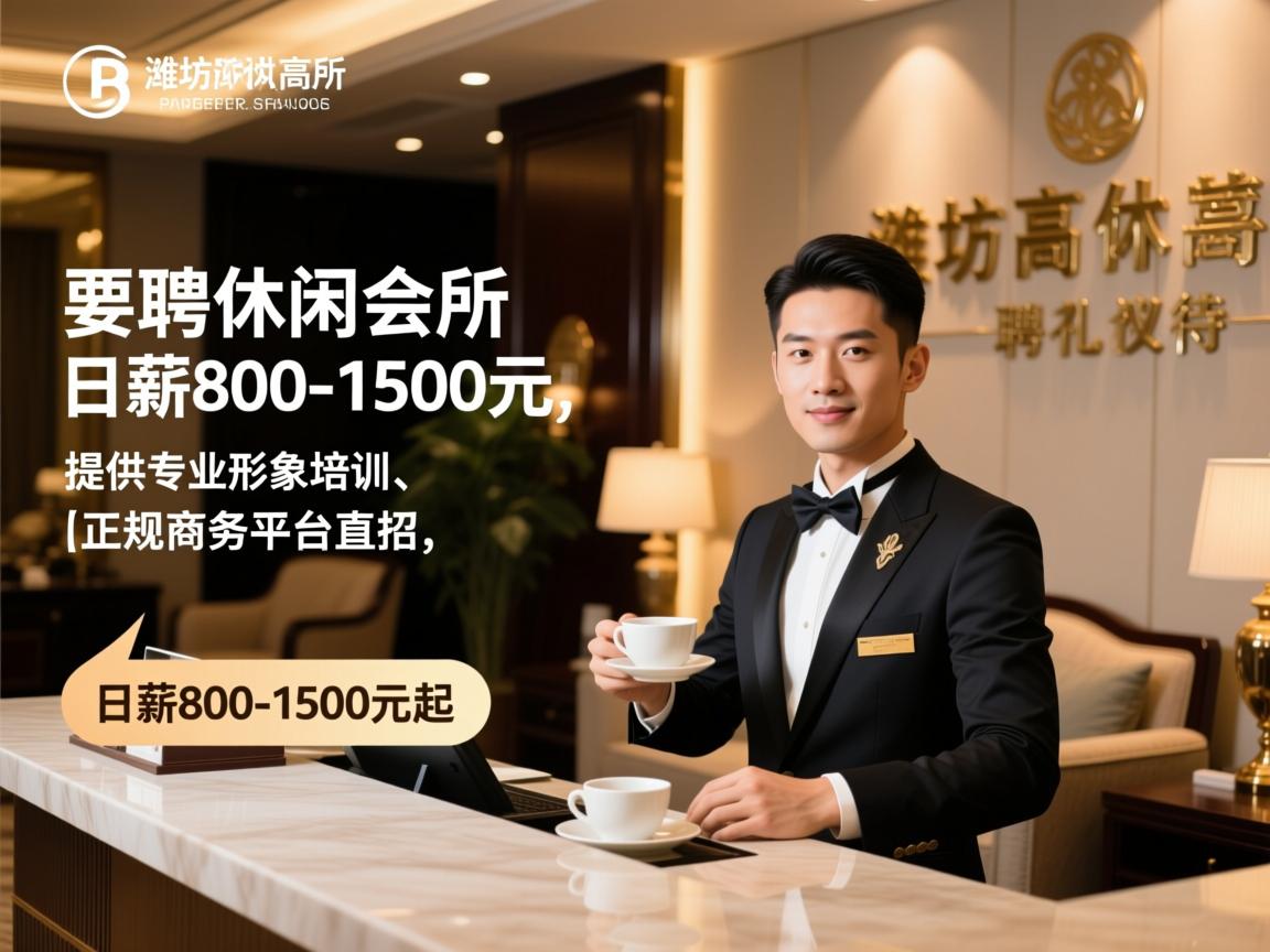 潍坊高端休闲会所急聘礼仪接待,日薪800-1500元起,提供专业形象培训,正规商务平台直招 潍坊高端休闲会所急聘礼仪接待,日薪800-1500元起,提供专业形象培训,正规商务平台直招