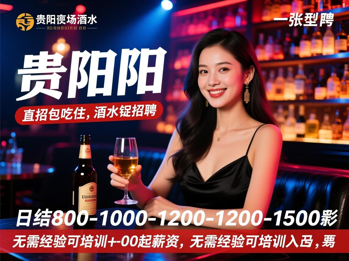 贵阳高端夜场酒水促销招聘,直招包吃住,日结800-1000-1200-1500起薪资,无需经验可培训入职