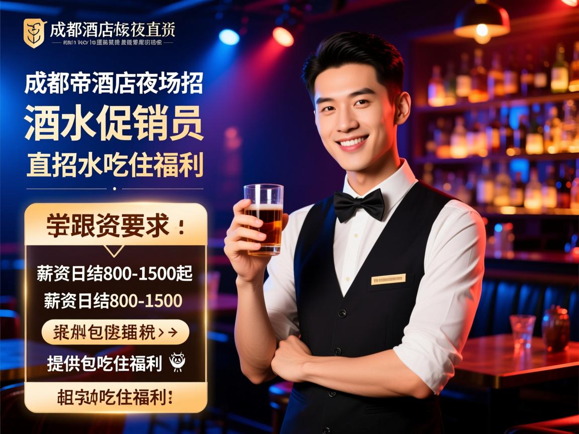 成都帝都酒店夜场直招酒水促销员,薪资日结800-1500起,提供包吃住福利 成都帝都酒店夜场直招酒水促销员,薪资日结800-1500起,提供包吃住福利