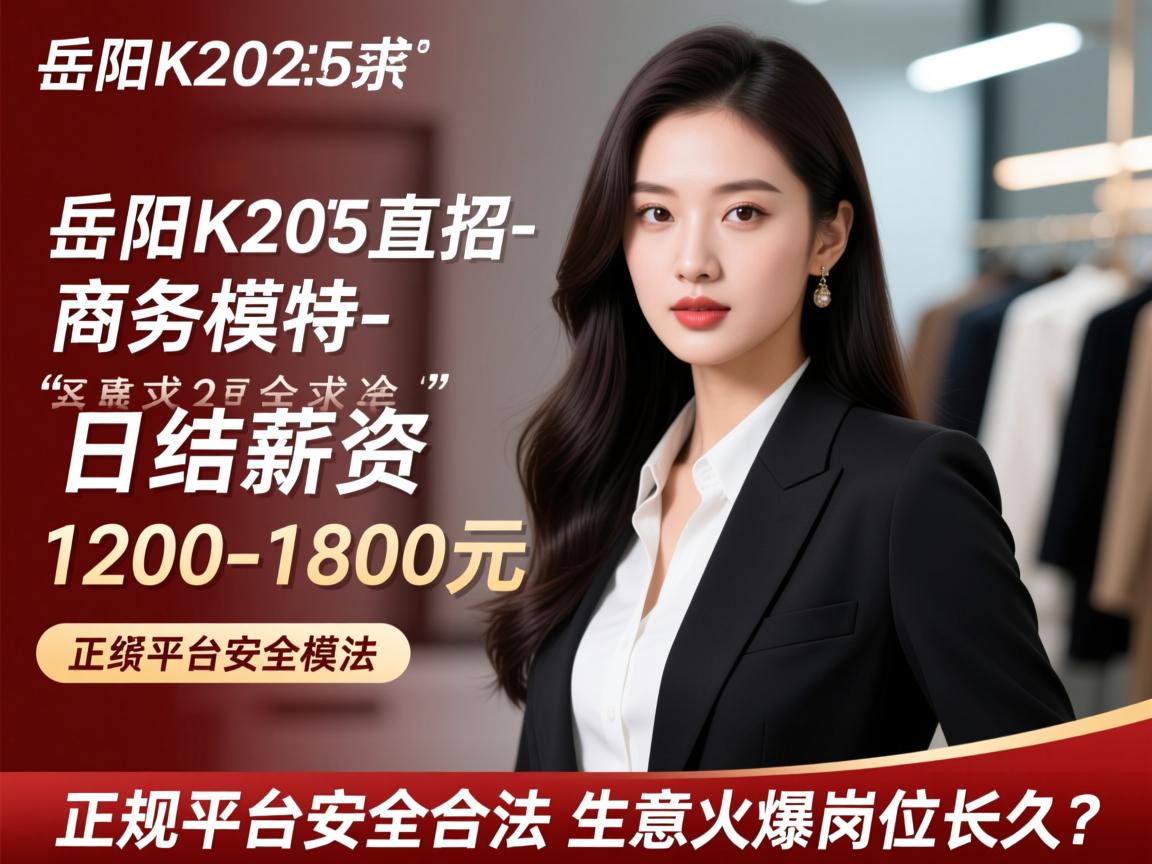 岳阳商K2025直招商务模特-日结薪资1200-1800元，正规平台安全合法，生意火爆岗位长久？