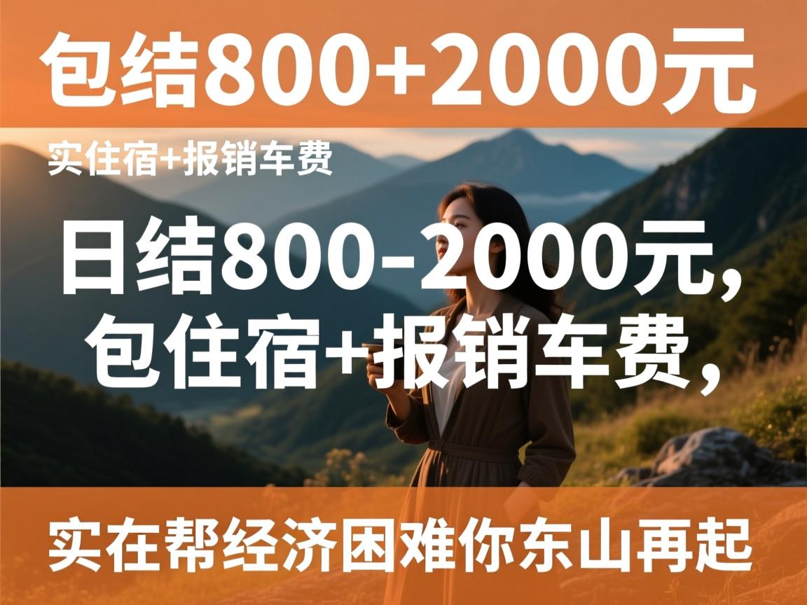 日结800-2000元,包住宿+报销车费,实在帮经济困难的你东山再起 日结800-2000元,包住宿+报销车费,实在帮经济困难的你东山再起