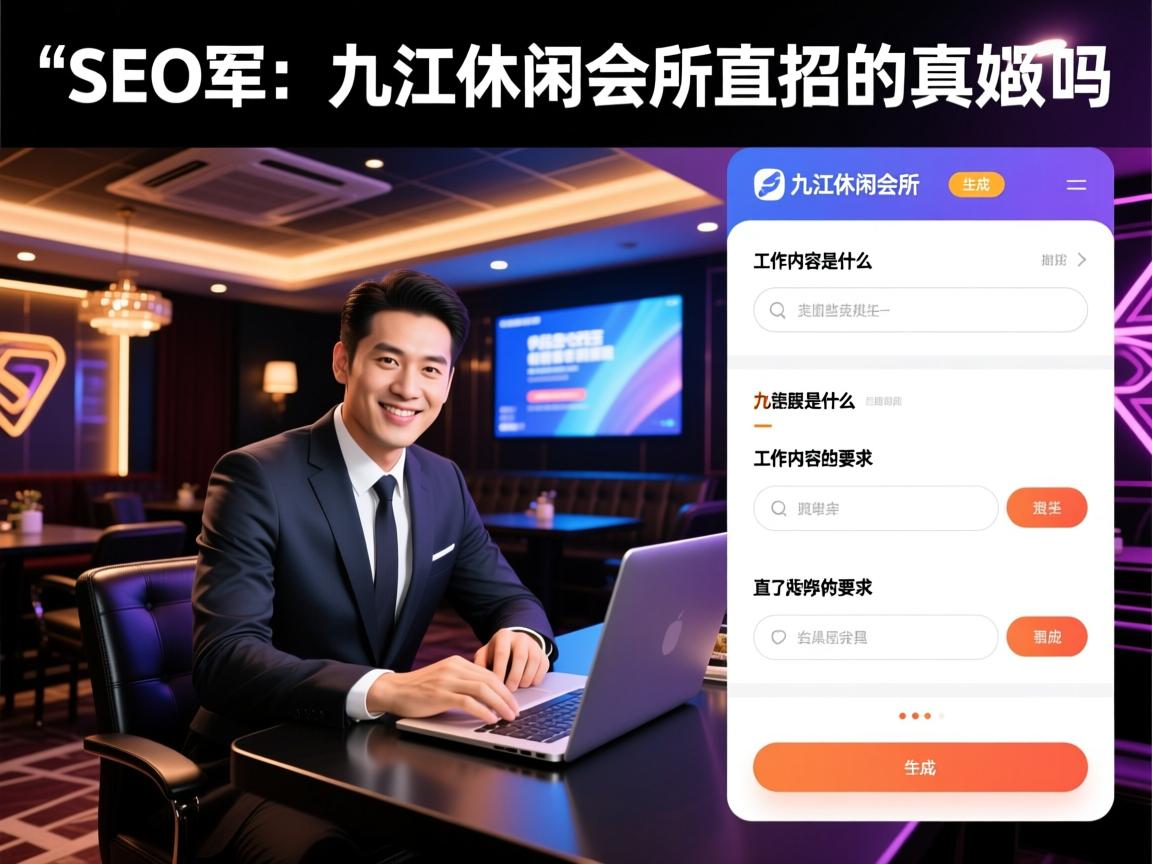 SEO军：九江休闲会所直招是真的吗，工作内容是什么，有哪些具体要求？