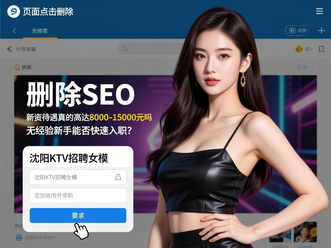 页面点击删除SEO,沈阳KTV招聘女模，薪资待遇真的高达8000-15000元吗，无经验新手能否快速入职？
